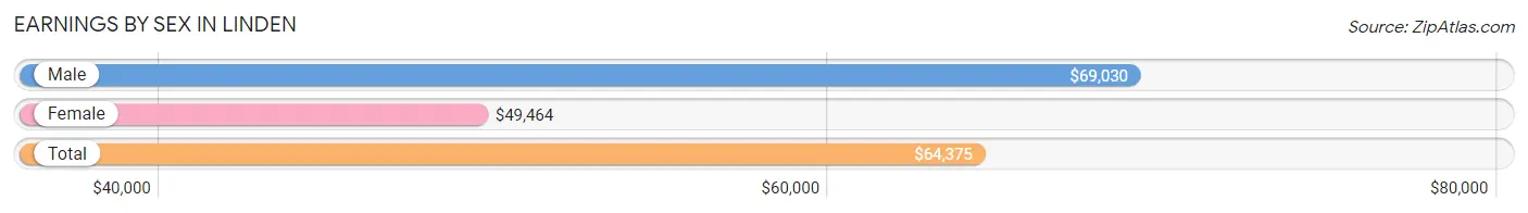 Earnings by Sex in Linden