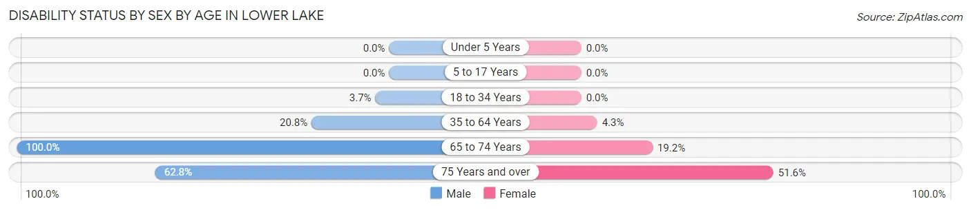 Disability Status by Sex by Age in Lower Lake