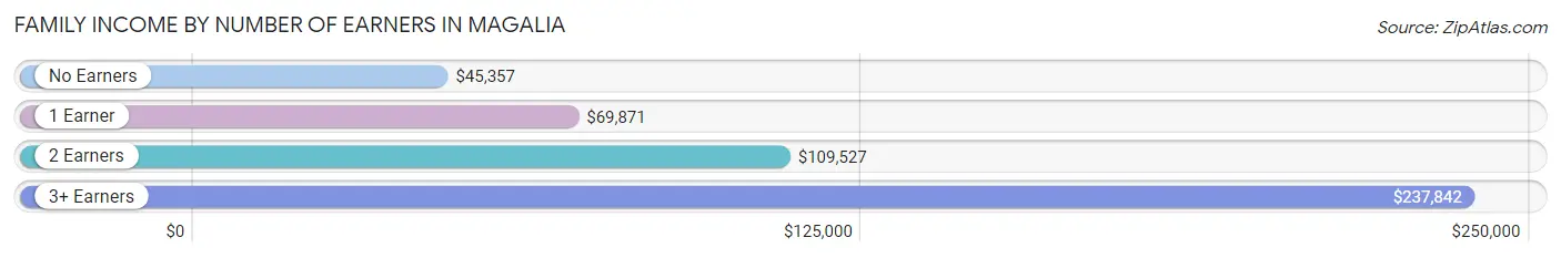 Family Income by Number of Earners in Magalia