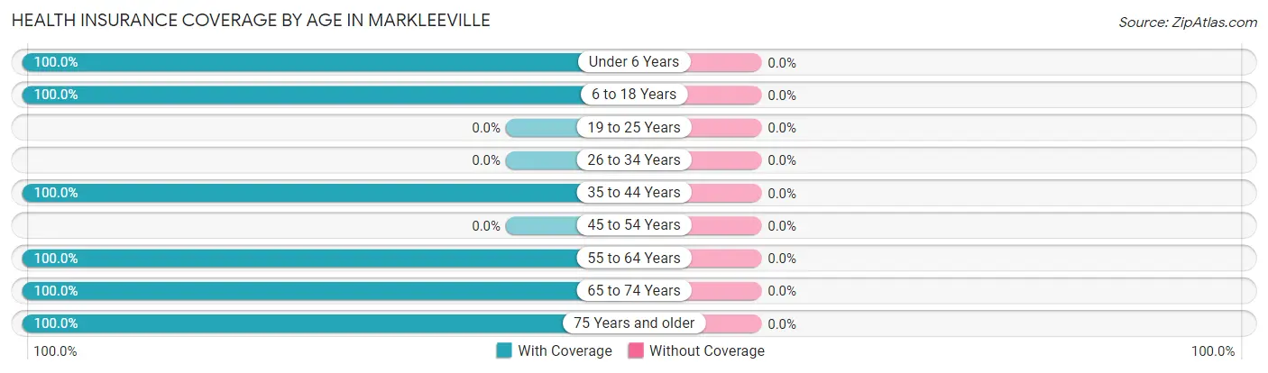Health Insurance Coverage by Age in Markleeville