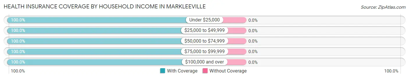 Health Insurance Coverage by Household Income in Markleeville