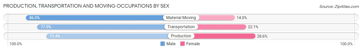 Production, Transportation and Moving Occupations by Sex in Martinez
