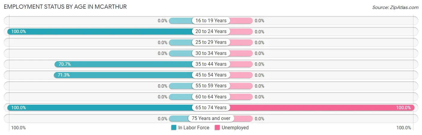 Employment Status by Age in Mcarthur