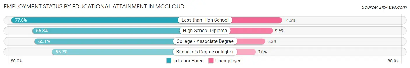 Employment Status by Educational Attainment in Mccloud