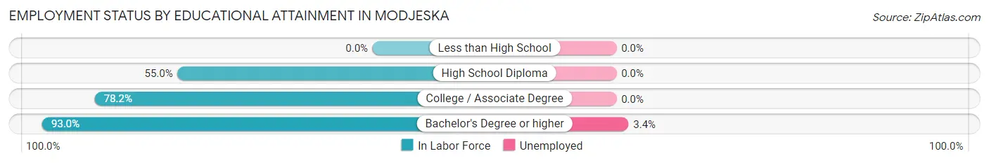 Employment Status by Educational Attainment in Modjeska