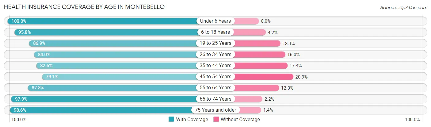 Health Insurance Coverage by Age in Montebello