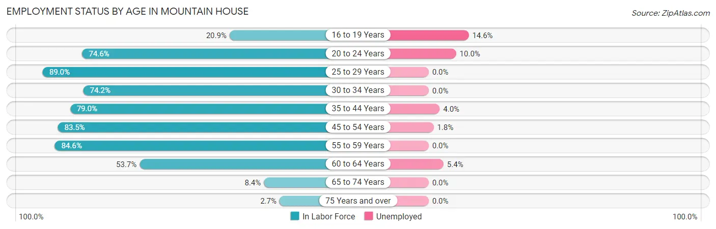 Employment Status by Age in Mountain House