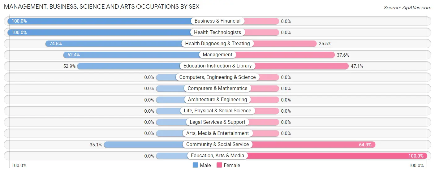 Management, Business, Science and Arts Occupations by Sex in Nice