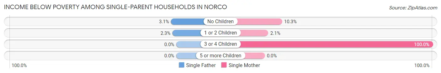 Income Below Poverty Among Single-Parent Households in Norco