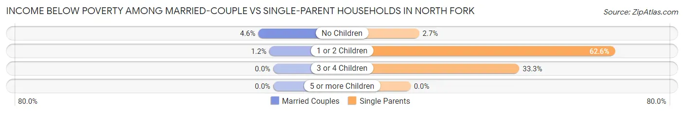 Income Below Poverty Among Married-Couple vs Single-Parent Households in North Fork