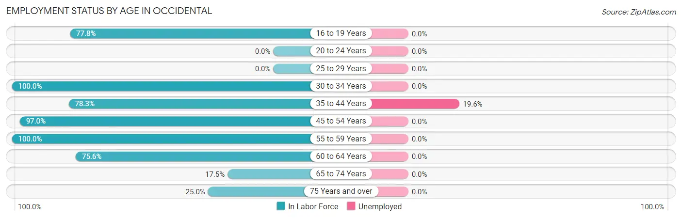 Employment Status by Age in Occidental