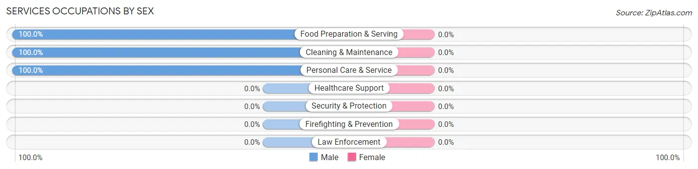 Services Occupations by Sex in Occidental