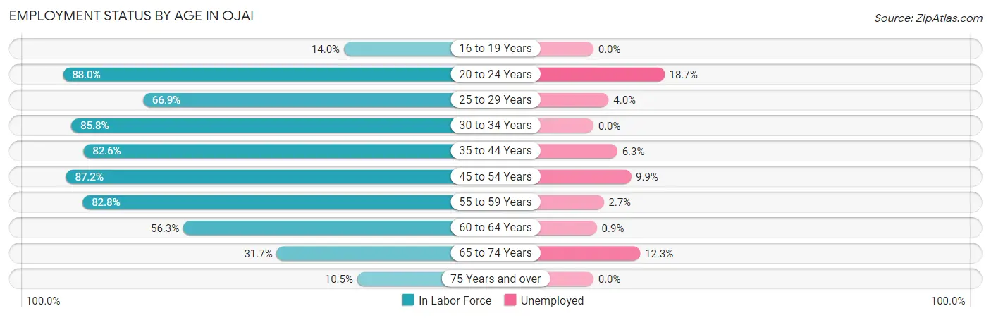 Employment Status by Age in Ojai