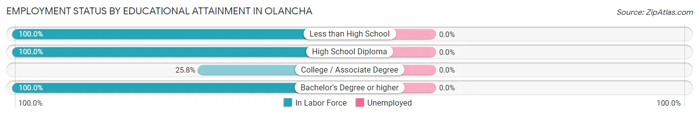 Employment Status by Educational Attainment in Olancha