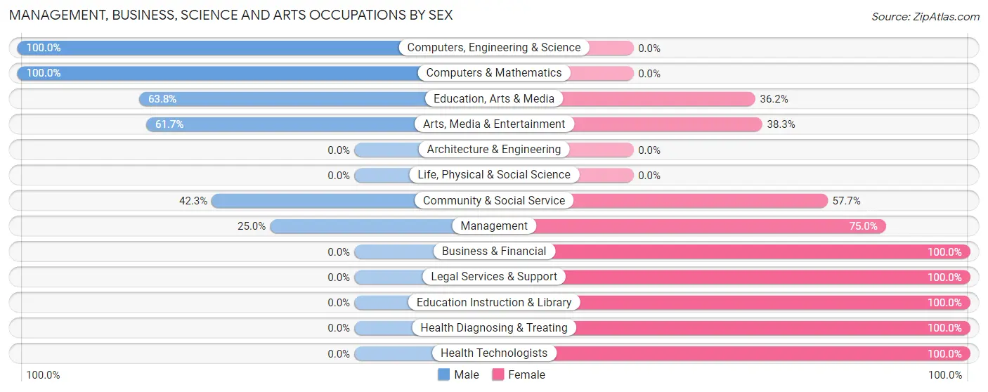 Management, Business, Science and Arts Occupations by Sex in Old Stine