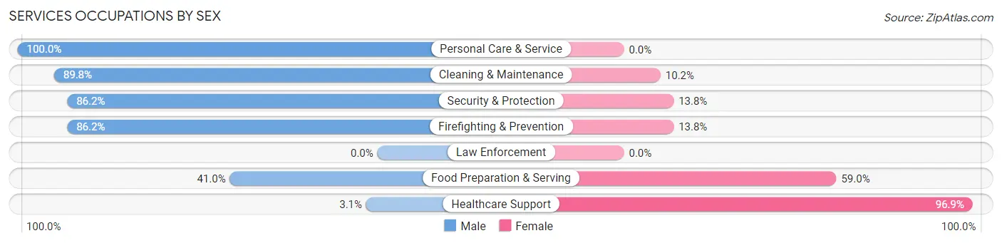 Services Occupations by Sex in Old Stine
