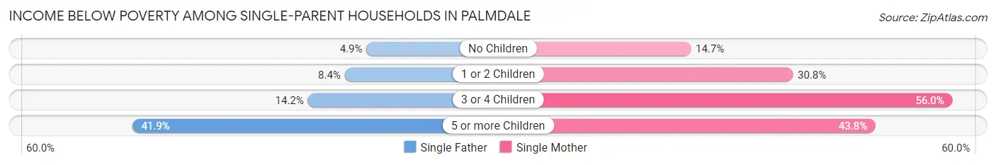Income Below Poverty Among Single-Parent Households in Palmdale
