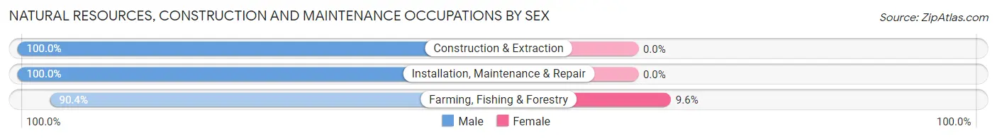 Natural Resources, Construction and Maintenance Occupations by Sex in Pixley
