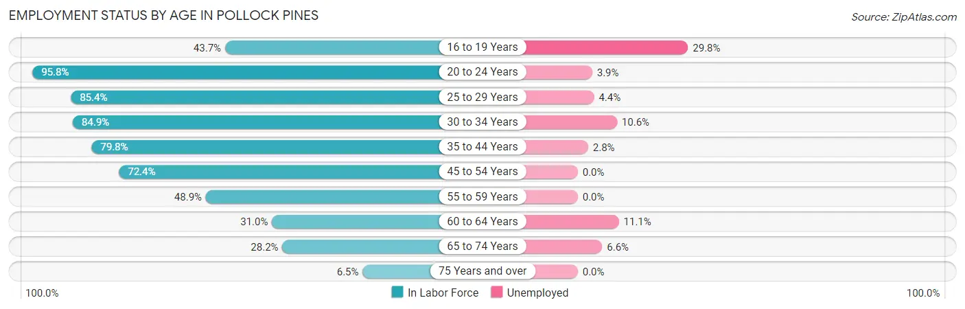 Employment Status by Age in Pollock Pines
