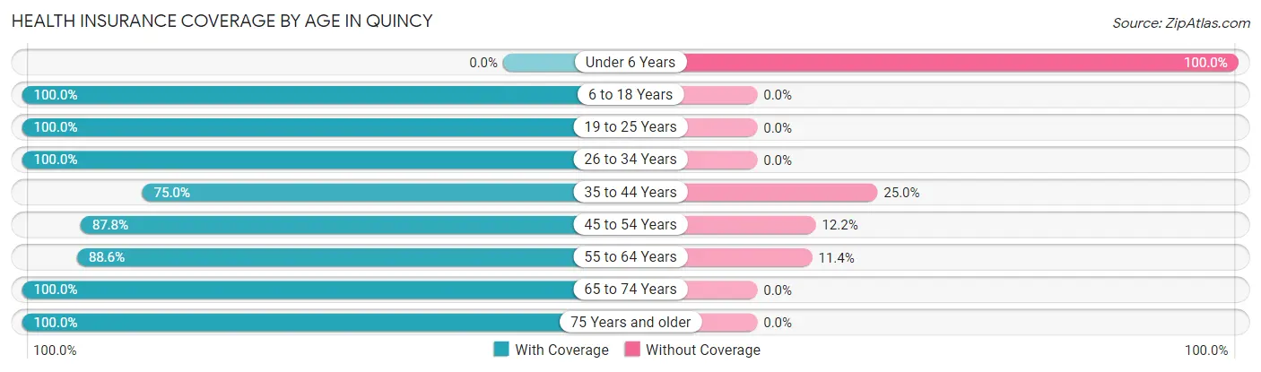 Health Insurance Coverage by Age in Quincy
