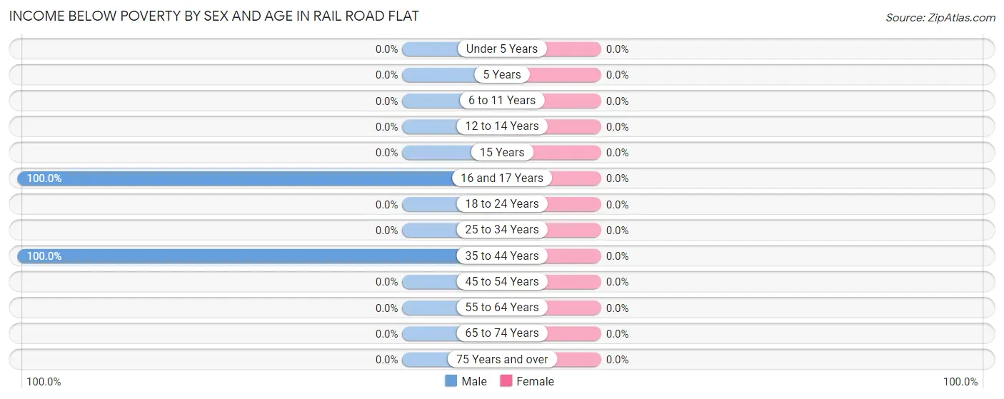 Income Below Poverty by Sex and Age in Rail Road Flat
