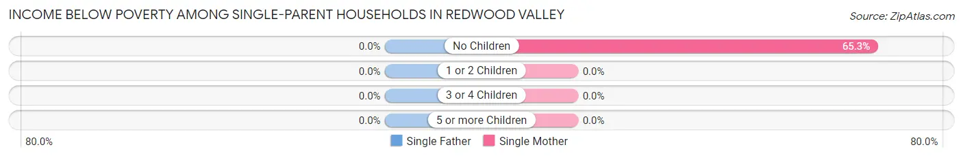 Income Below Poverty Among Single-Parent Households in Redwood Valley