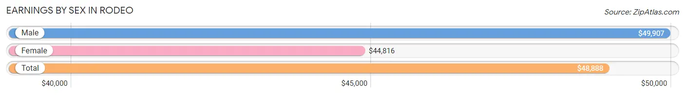 Earnings by Sex in Rodeo