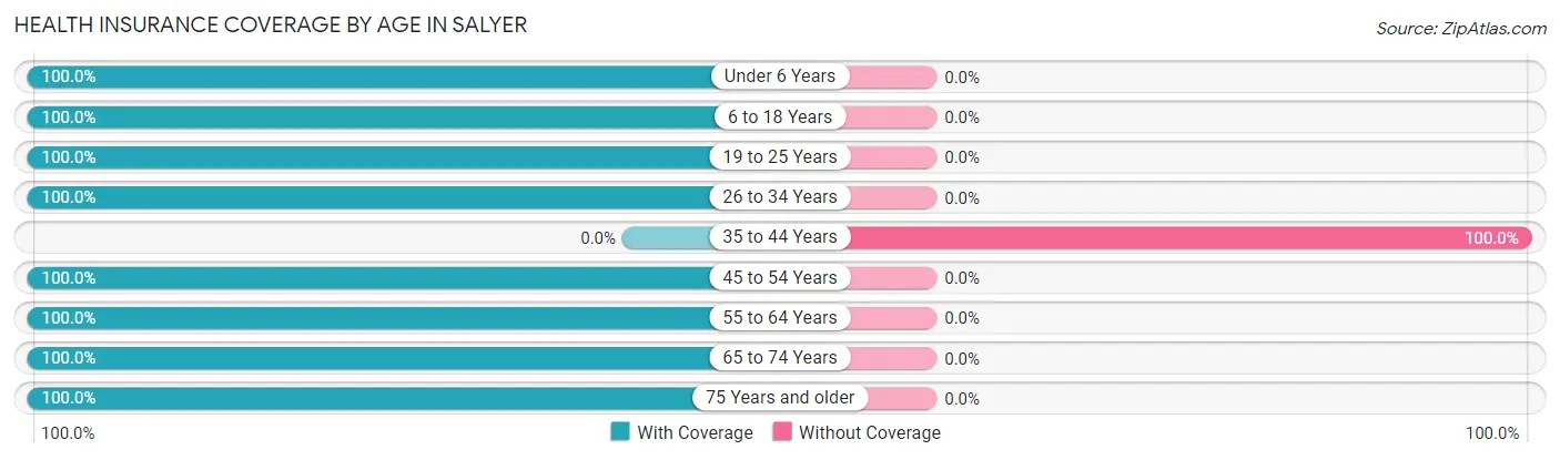 Health Insurance Coverage by Age in Salyer