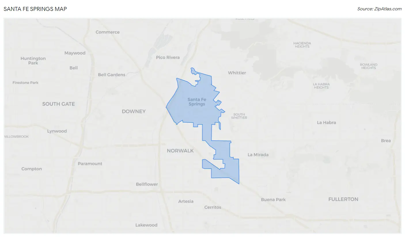 Santa Fe Springs Map