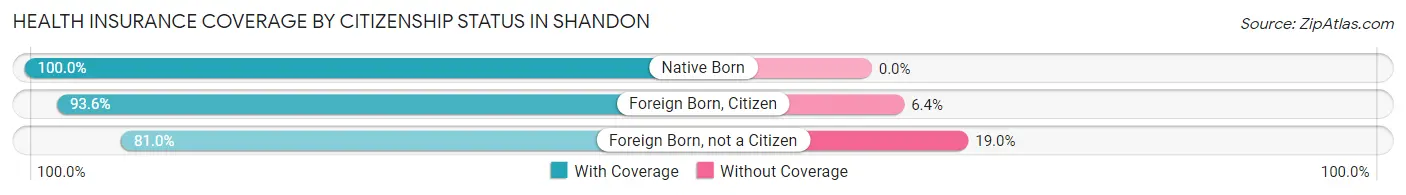 Health Insurance Coverage by Citizenship Status in Shandon