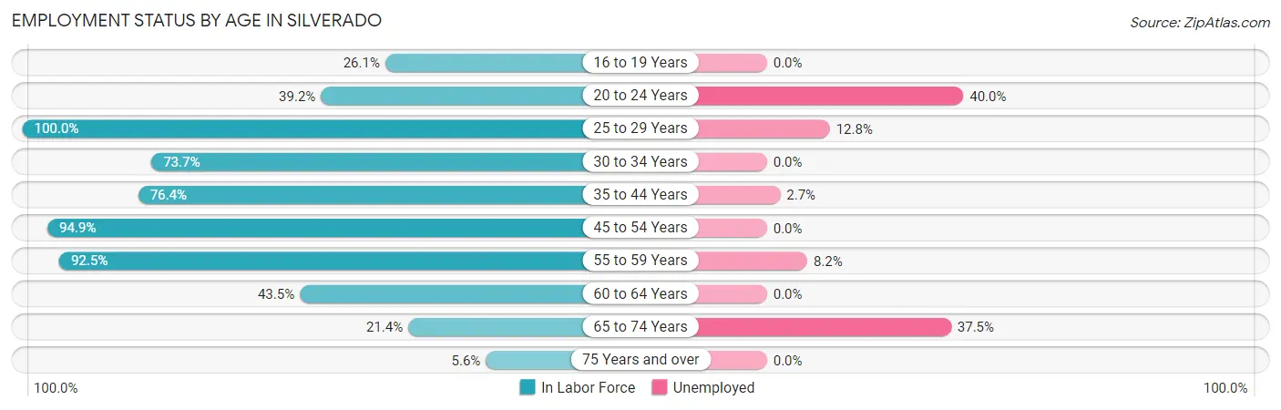 Employment Status by Age in Silverado