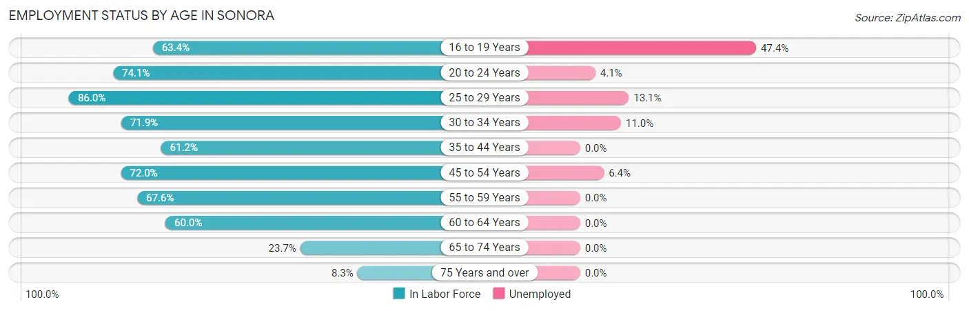 Employment Status by Age in Sonora