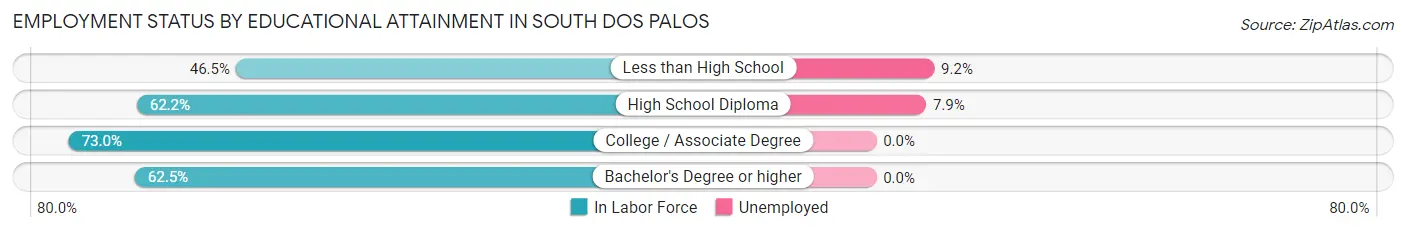 Employment Status by Educational Attainment in South Dos Palos