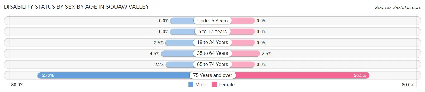 Disability Status by Sex by Age in Squaw Valley