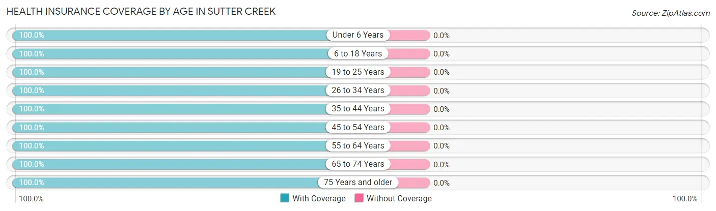 Health Insurance Coverage by Age in Sutter Creek