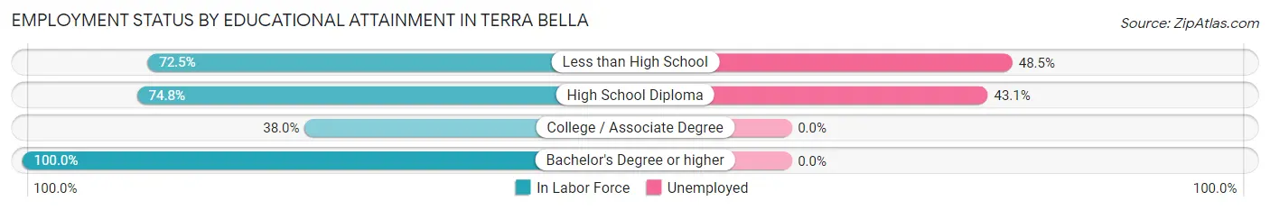 Employment Status by Educational Attainment in Terra Bella