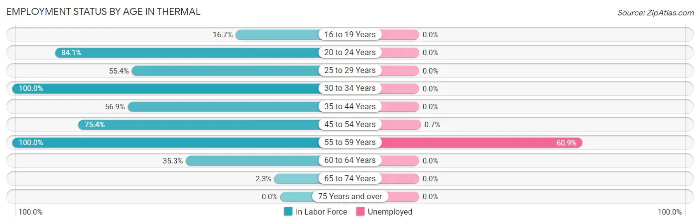 Employment Status by Age in Thermal