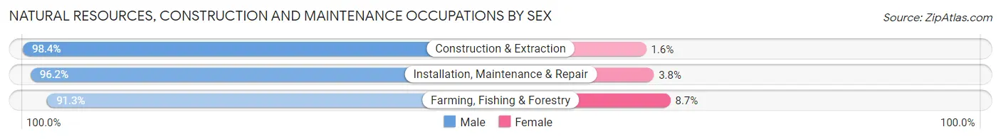 Natural Resources, Construction and Maintenance Occupations by Sex in Tracy