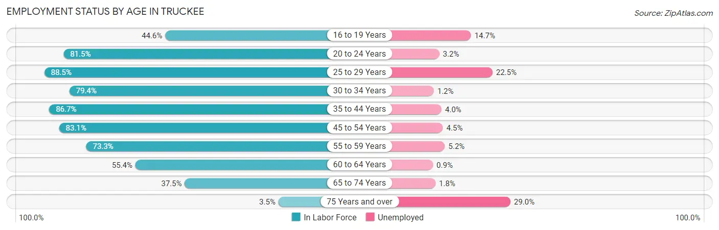 Employment Status by Age in Truckee