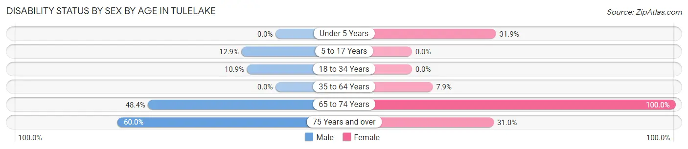Disability Status by Sex by Age in Tulelake