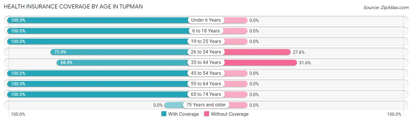 Health Insurance Coverage by Age in Tupman
