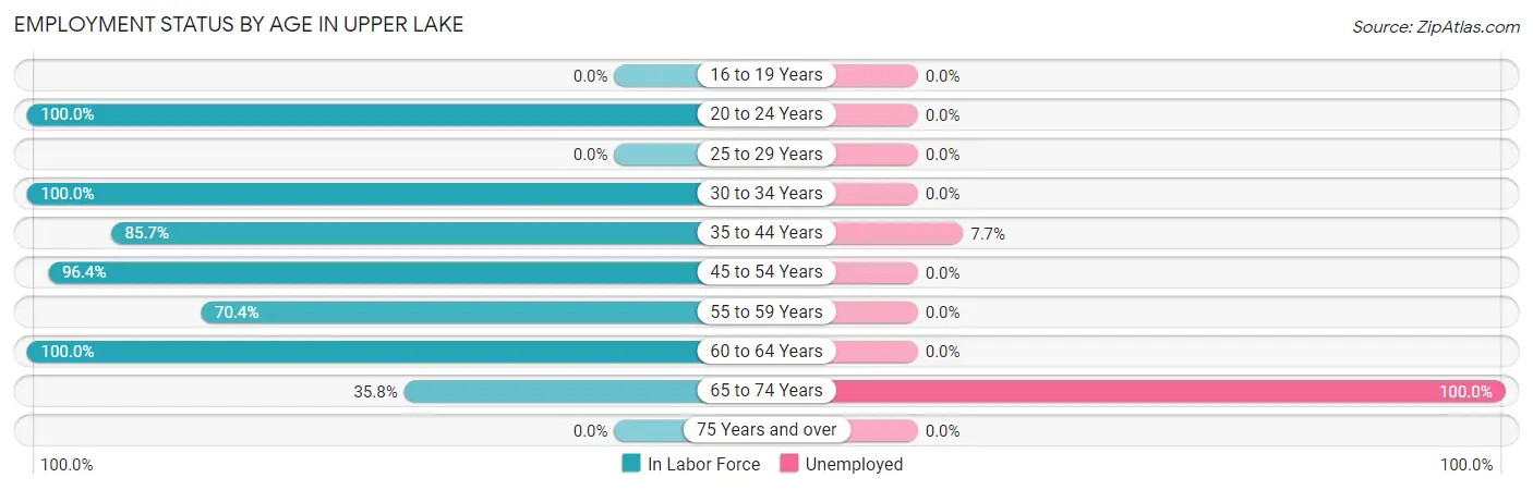 Employment Status by Age in Upper Lake