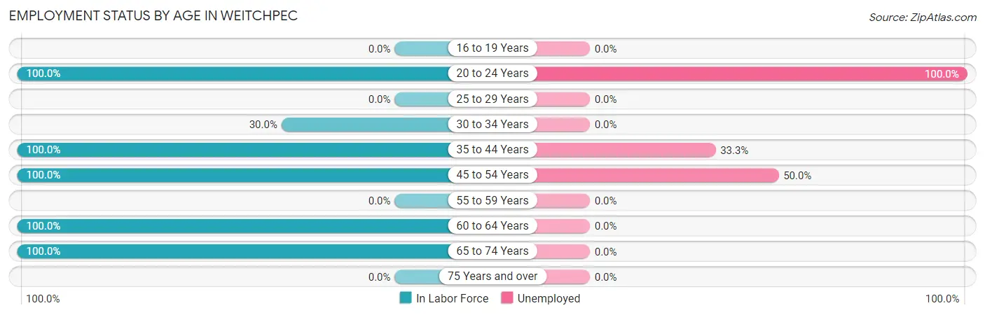 Employment Status by Age in Weitchpec