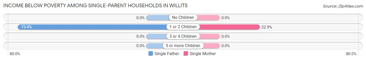 Income Below Poverty Among Single-Parent Households in Willits
