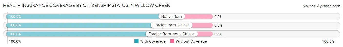Health Insurance Coverage by Citizenship Status in Willow Creek