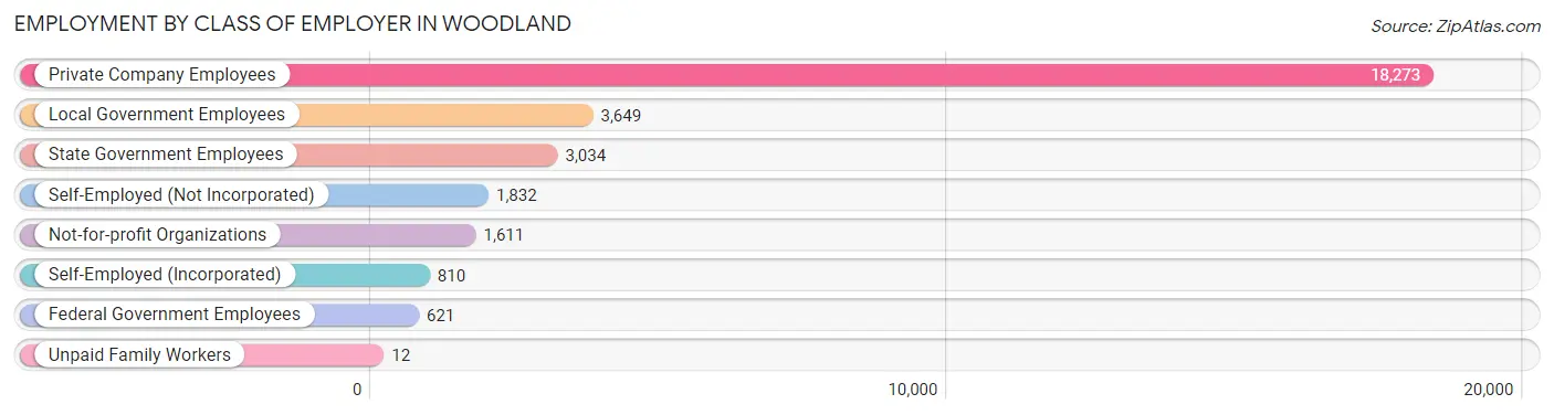 Employment by Class of Employer in Woodland