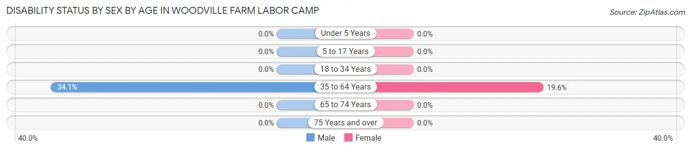 Disability Status by Sex by Age in Woodville Farm Labor Camp