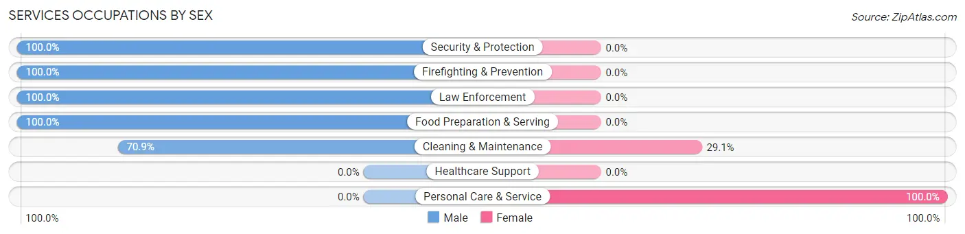 Services Occupations by Sex in Wrightwood
