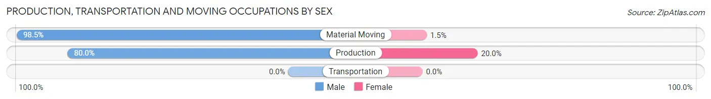 Production, Transportation and Moving Occupations by Sex in Antonito