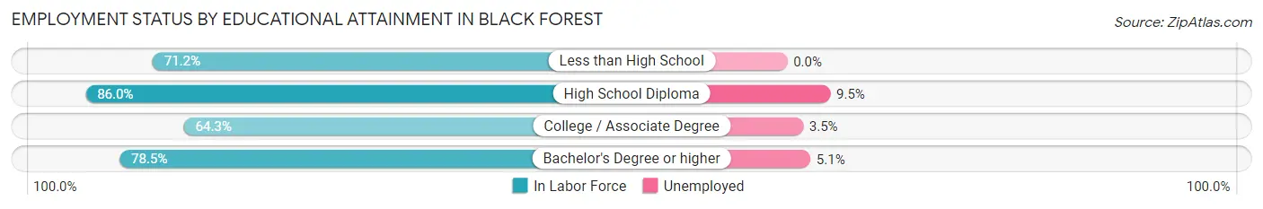 Employment Status by Educational Attainment in Black Forest